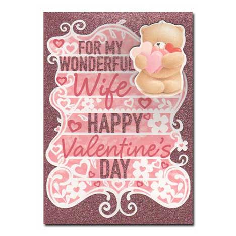 Wonderful Wife Forever Friends Valentines Day Card